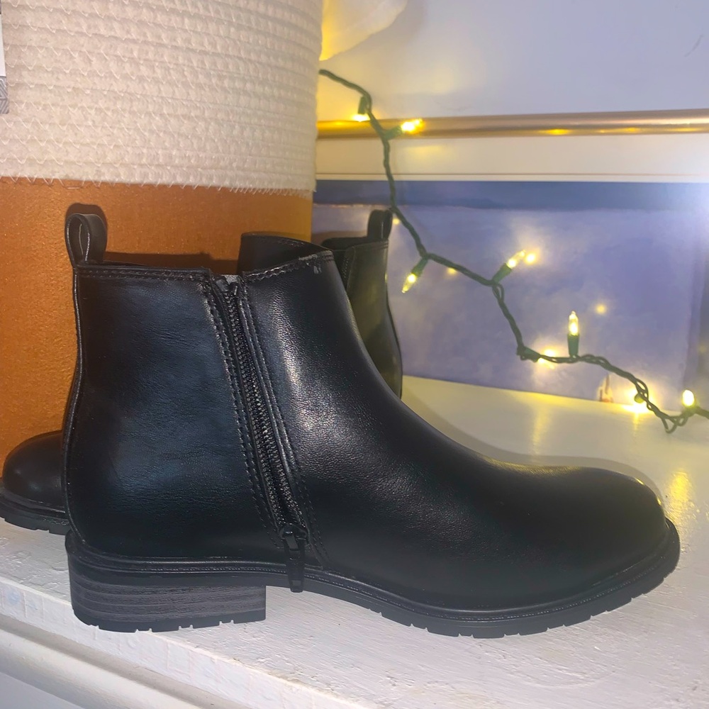 Black Leather Ankle Boots